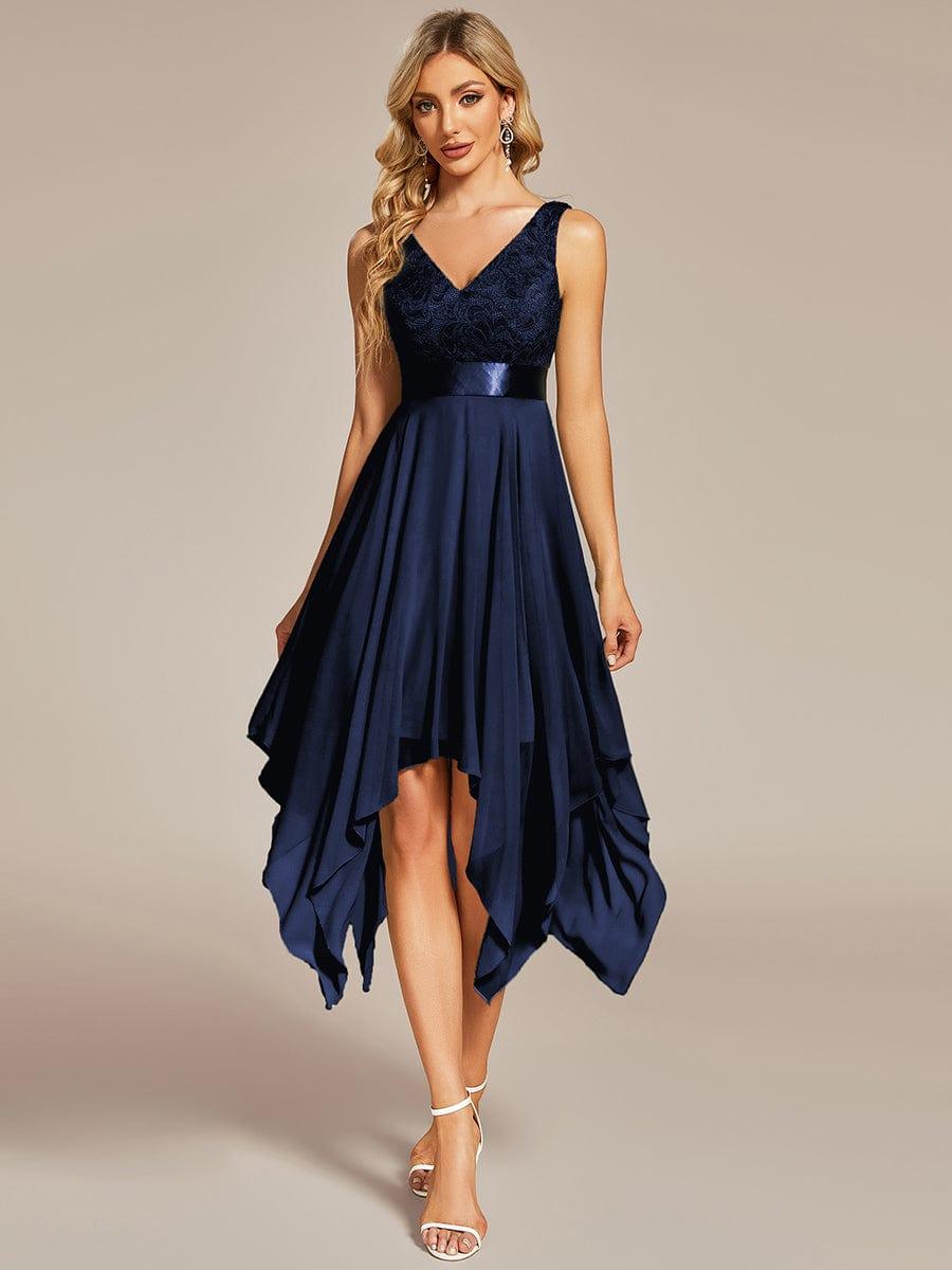 ever COSTA|Stunning V Neck Lace Chiffon Bridesmaid Dress