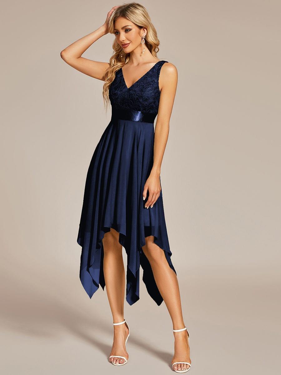 ever COSTA|Stunning V Neck Lace Chiffon Bridesmaid Dress