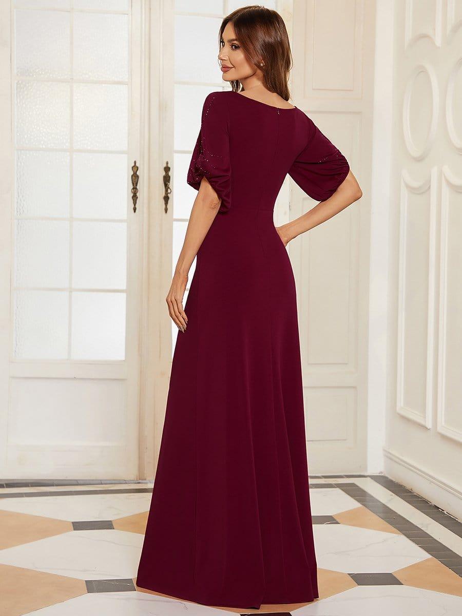 ever VICOTIRE|Trendy Round Neck Floor Length Evening Dress for Women