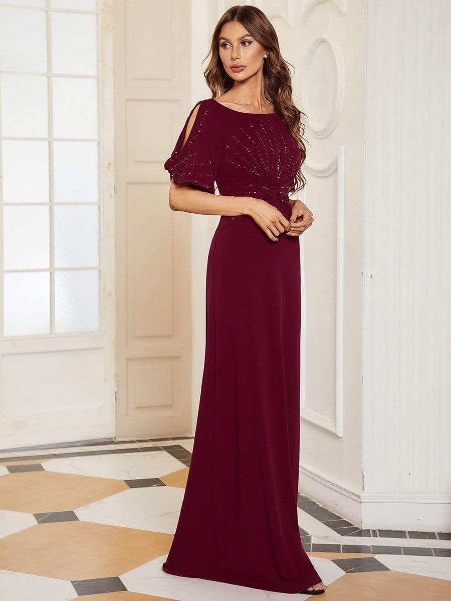 ever VICOTIRE|Trendy Round Neck Floor Length Evening Dress for Women