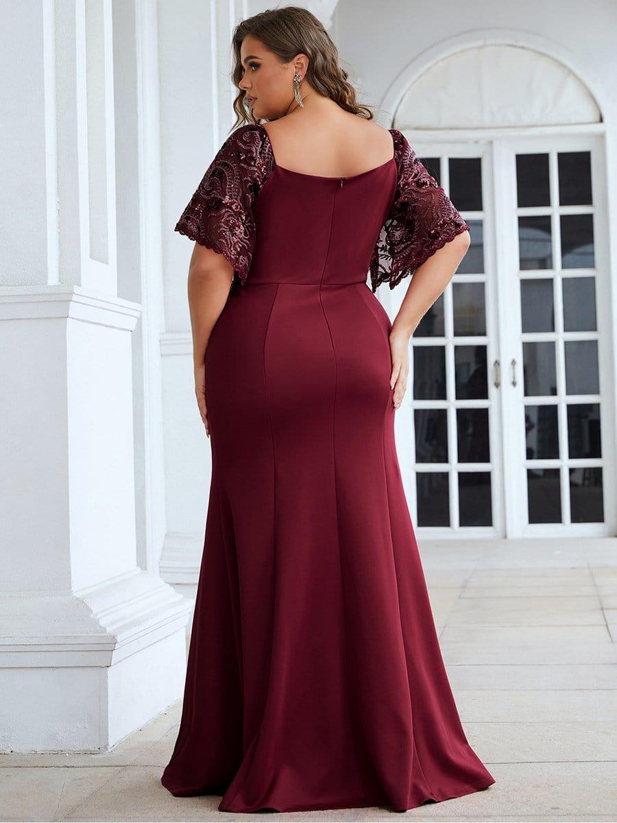 ever SLOANE|Sexy Maxi V Neck Bodycon Party Dress with Flare Sleeves(Final Sale)