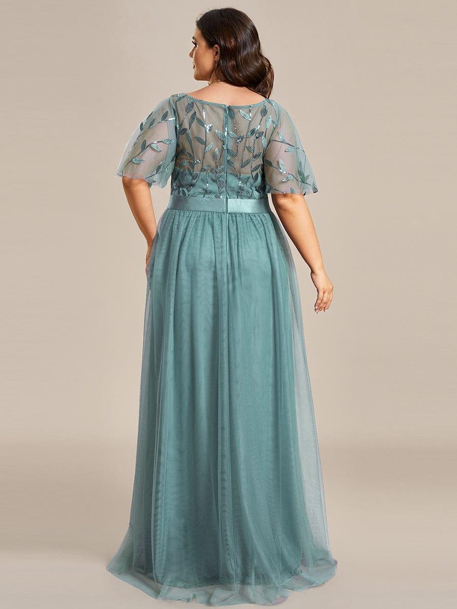 ever SAPHIR|Women's A-Line Short Sleeve Embroidery Floor Length Wedding Guest Dresses