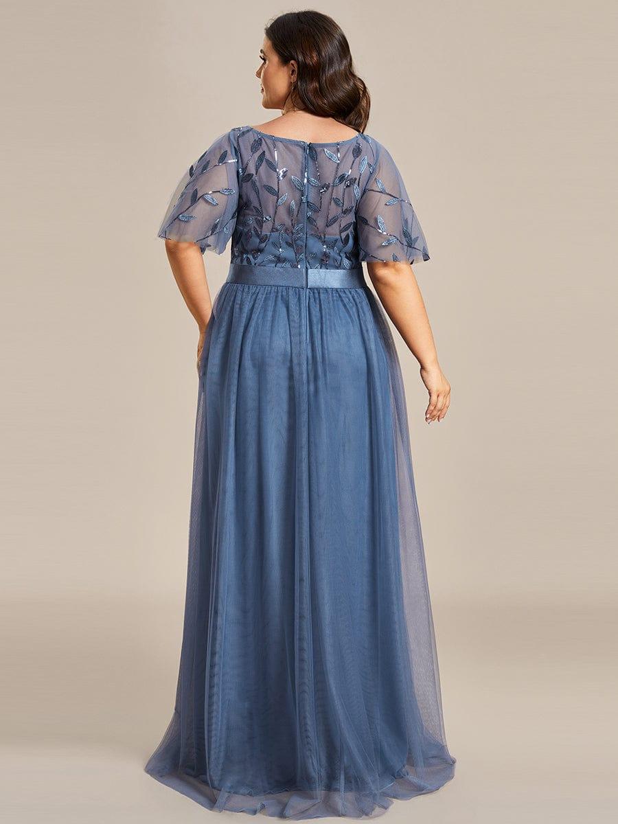 ever SAPHIR|Women's A-Line Short Sleeve Embroidery Floor Length Wedding Guest Dresses