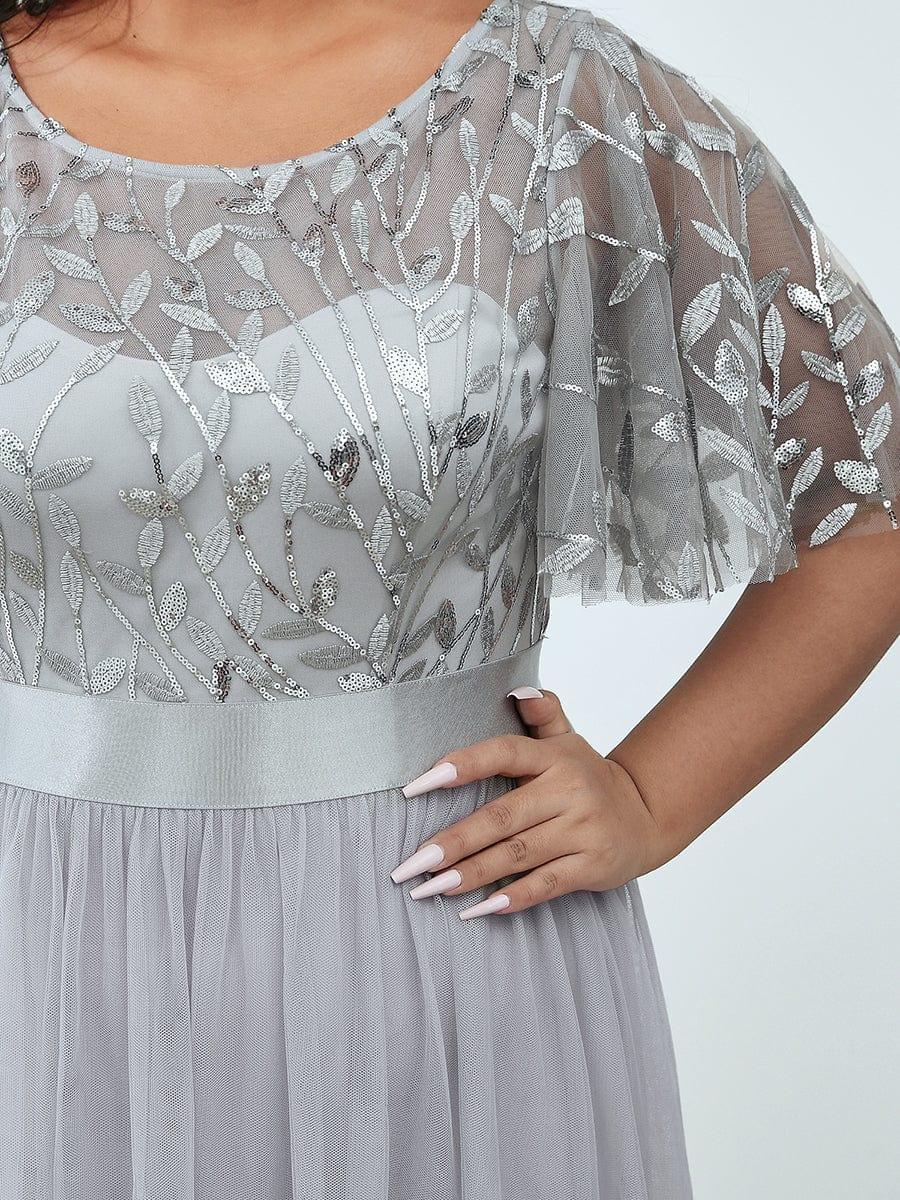 ever SAPHIR|Women's A-Line Short Sleeve Embroidery Floor Length Wedding Guest Dresses