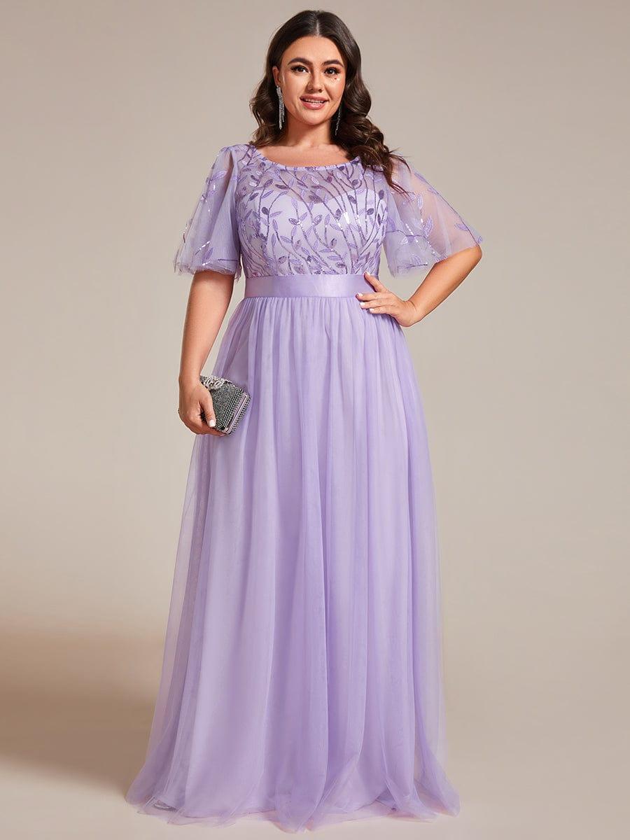 ever SAPHIR|Women's A-Line Short Sleeve Embroidery Floor Length Wedding Guest Dresses