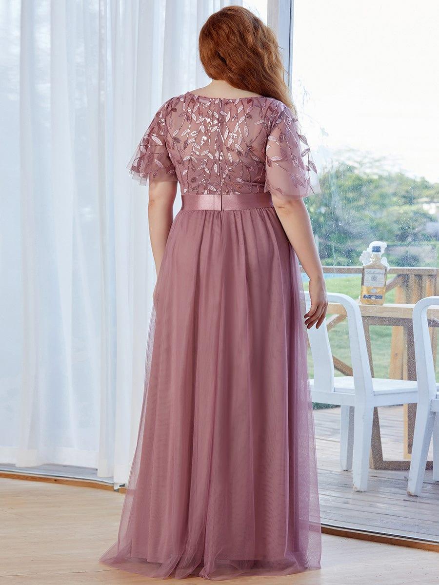 ever SAPHIR|Women's A-Line Short Sleeve Embroidery Floor Length Wedding Guest Dresses