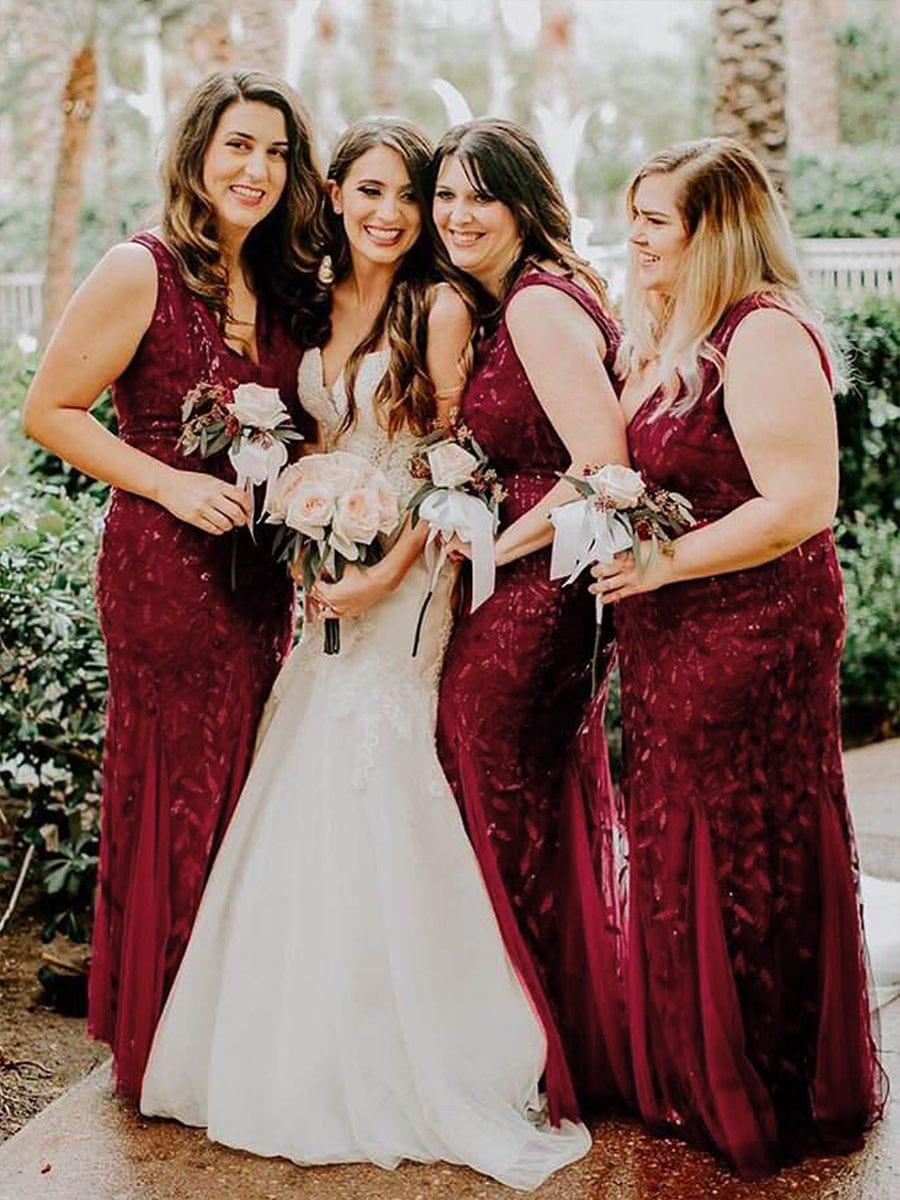 ever ORIEL|Women's Double V-Neck Fishtail Sequins Evening Dress