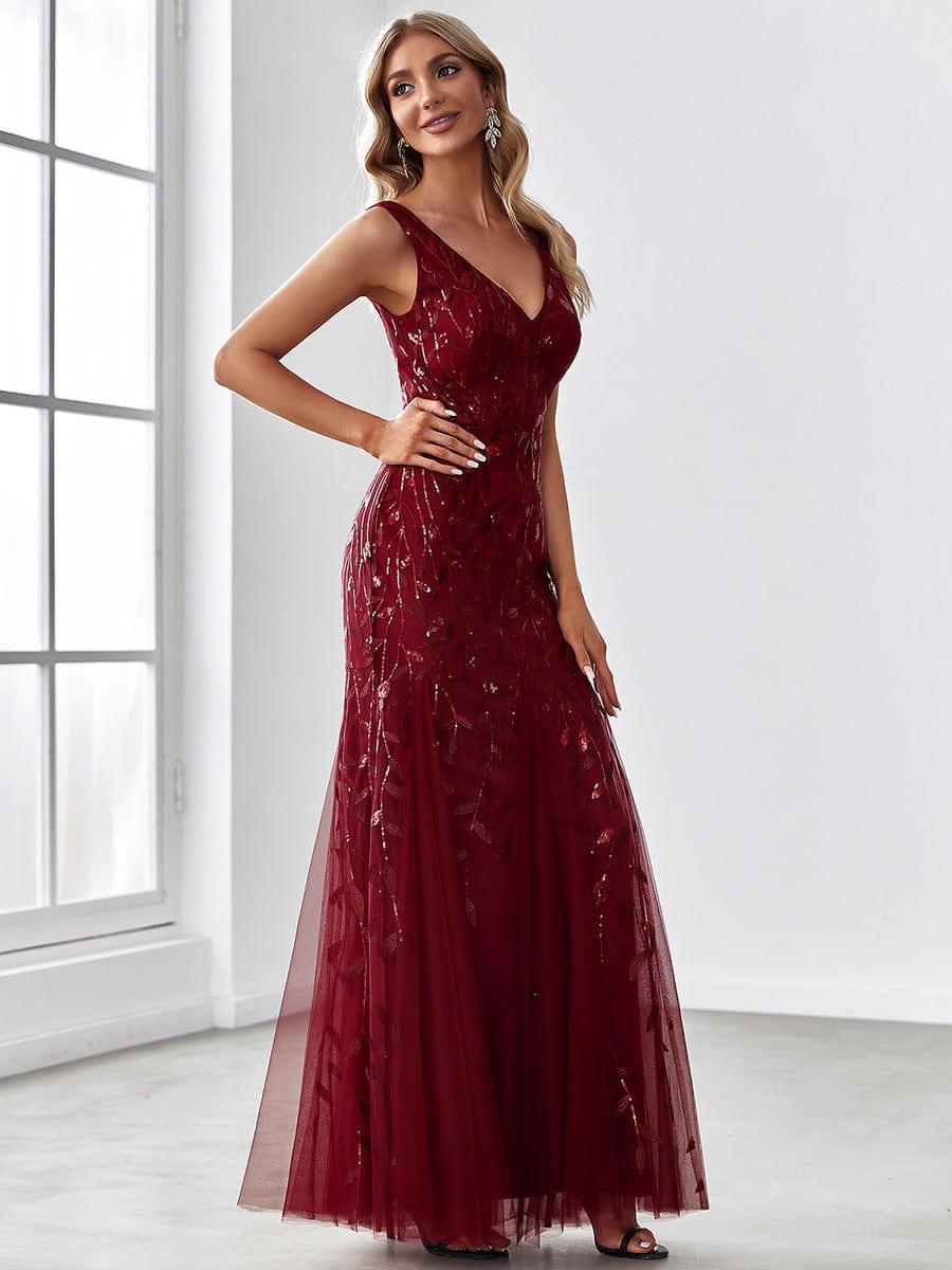 ever ORIEL|Women's Double V-Neck Fishtail Sequins Evening Dress