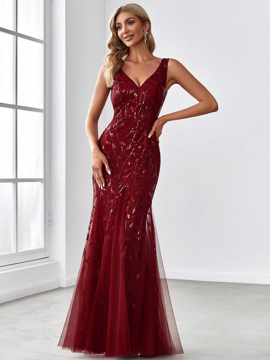 ever ORIEL|Women's Double V-Neck Fishtail Sequins Evening Dress