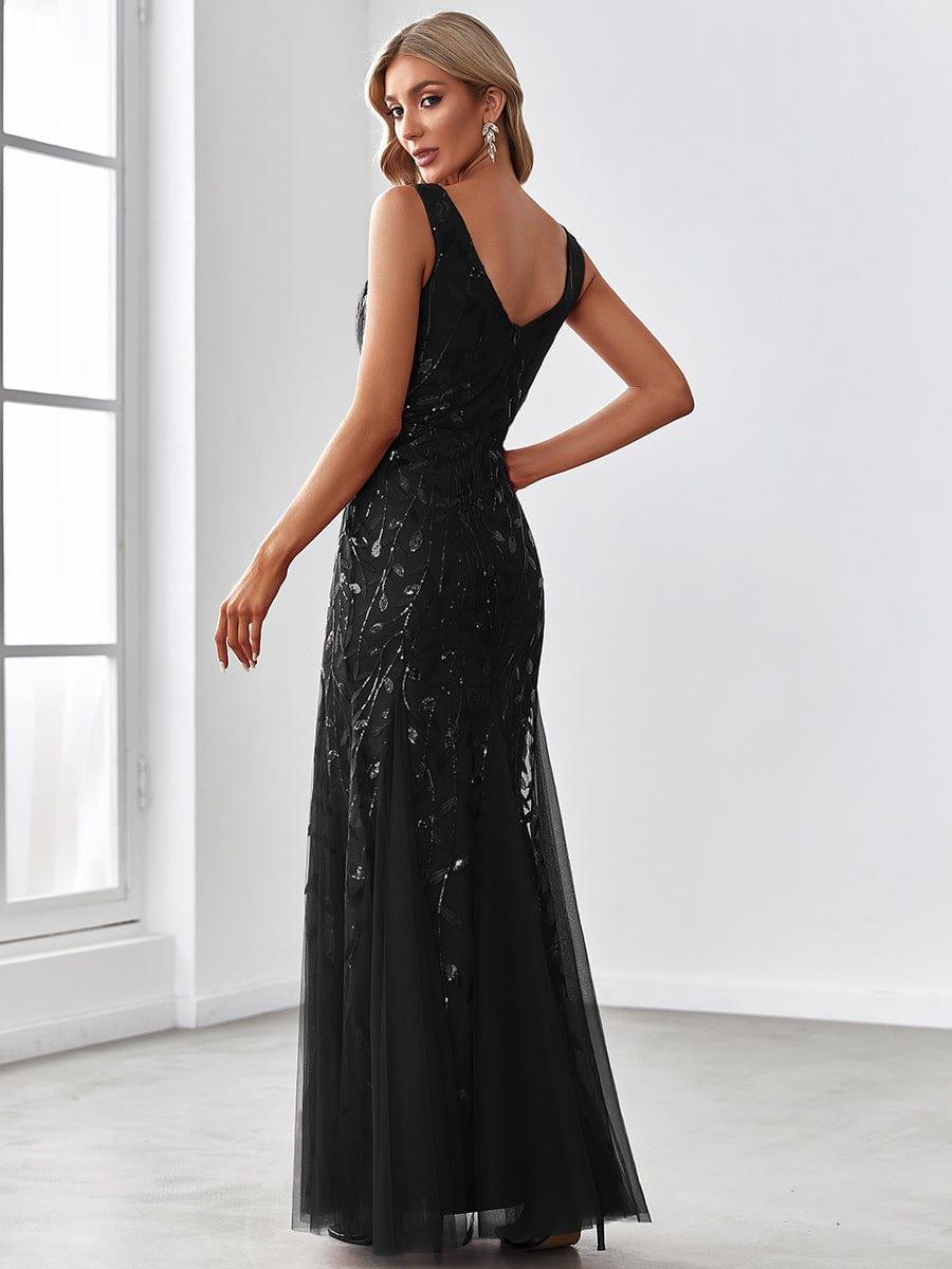 ever ORIEL|Women's Double V-Neck Fishtail Sequins Evening Dress