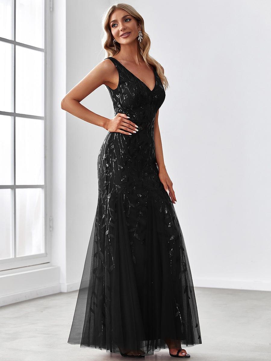 ever ORIEL|Women's Double V-Neck Fishtail Sequins Evening Dress