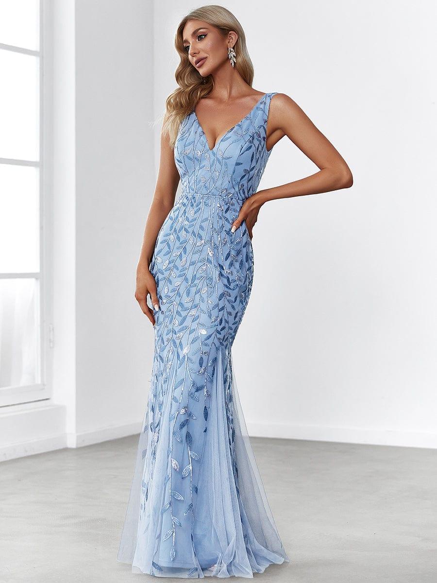 ever ORIEL|Women's Double V-Neck Fishtail Sequins Evening Dress