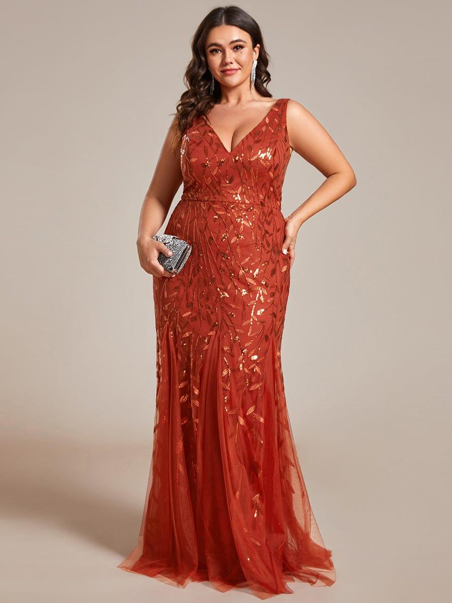 ever ORIEL|Women's Double V-Neck Fishtail Sequins Evening Dress