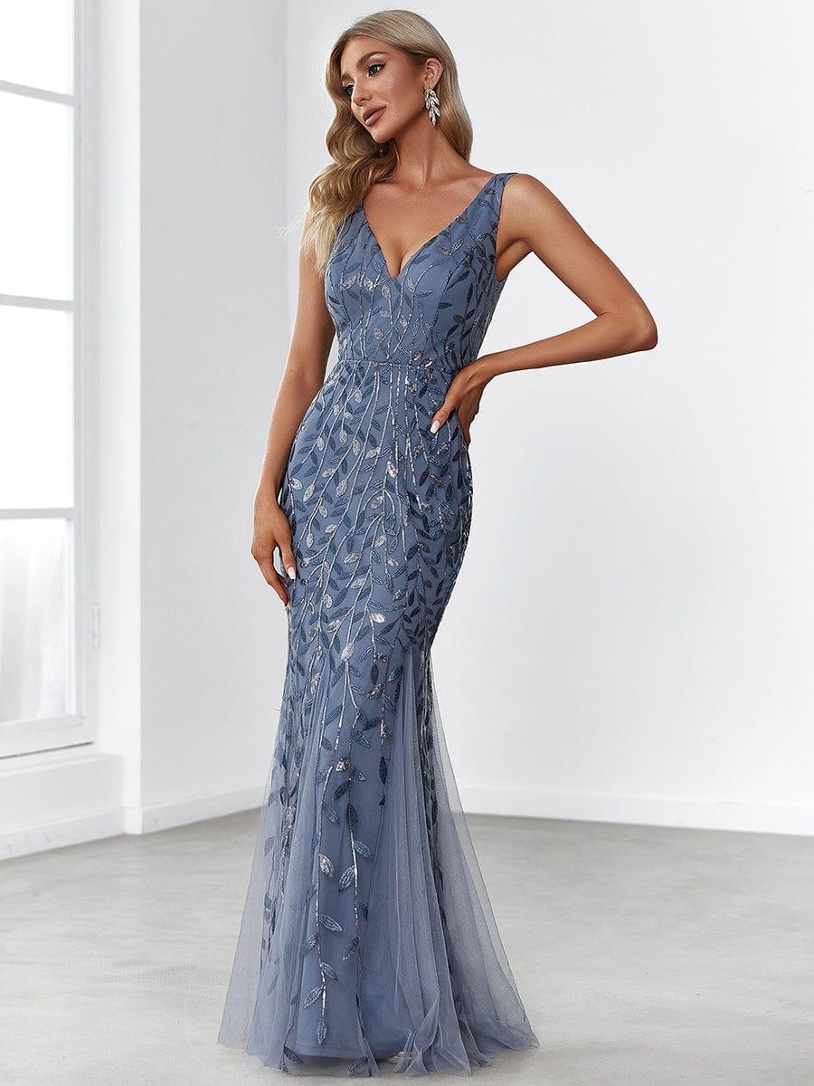 ever ORIEL|Women's Double V-Neck Fishtail Sequins Evening Dress