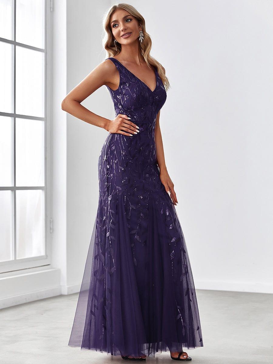 ever ORIEL|Women's Double V-Neck Fishtail Sequins Evening Dress