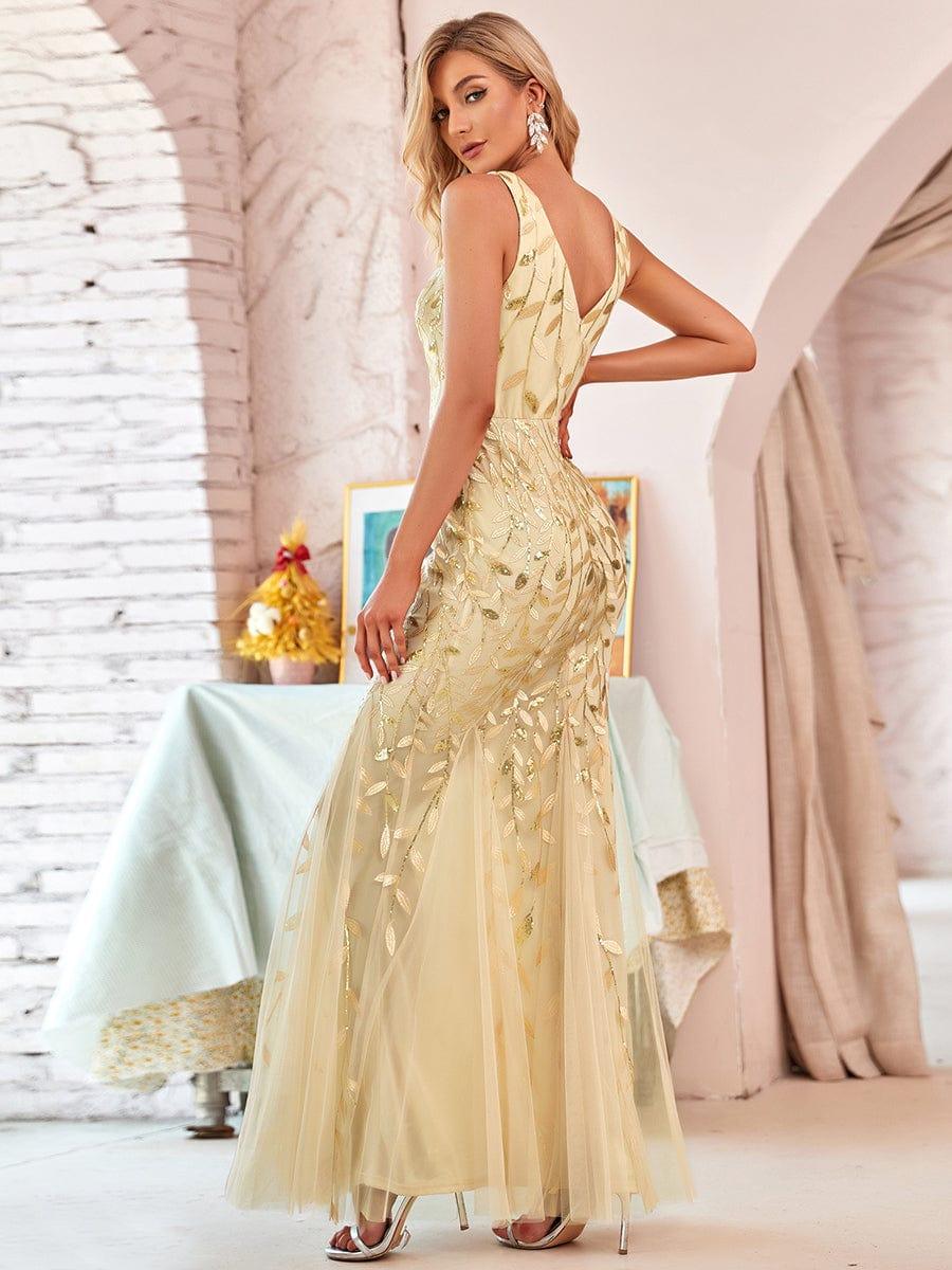 ever ORIEL|Women's Double V-Neck Fishtail Sequins Evening Dress