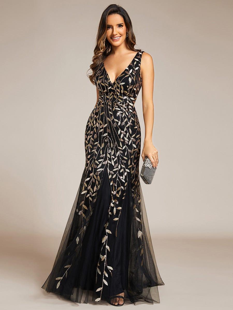 ever ORIEL|Women's Double V-Neck Fishtail Sequins Evening Dress