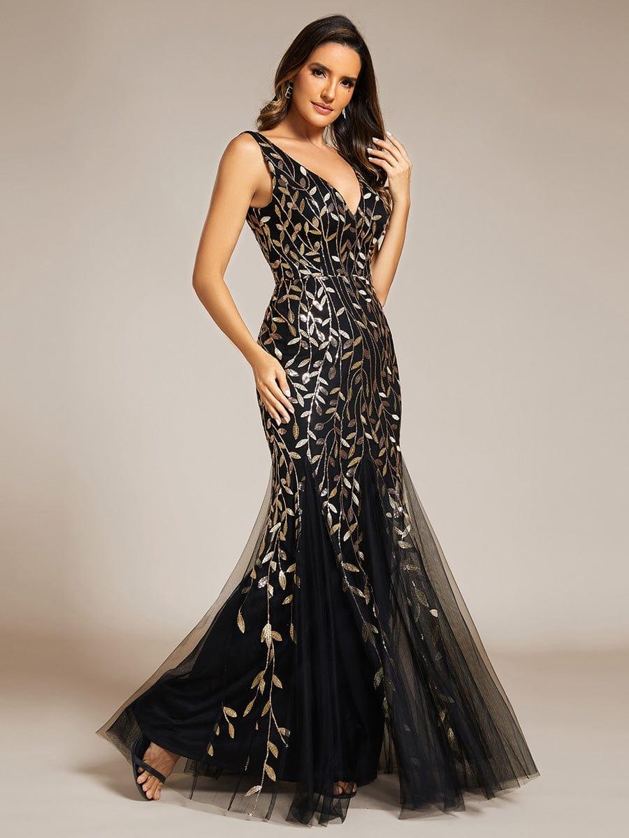 ever ORIEL|Women's Double V-Neck Fishtail Sequins Evening Dress