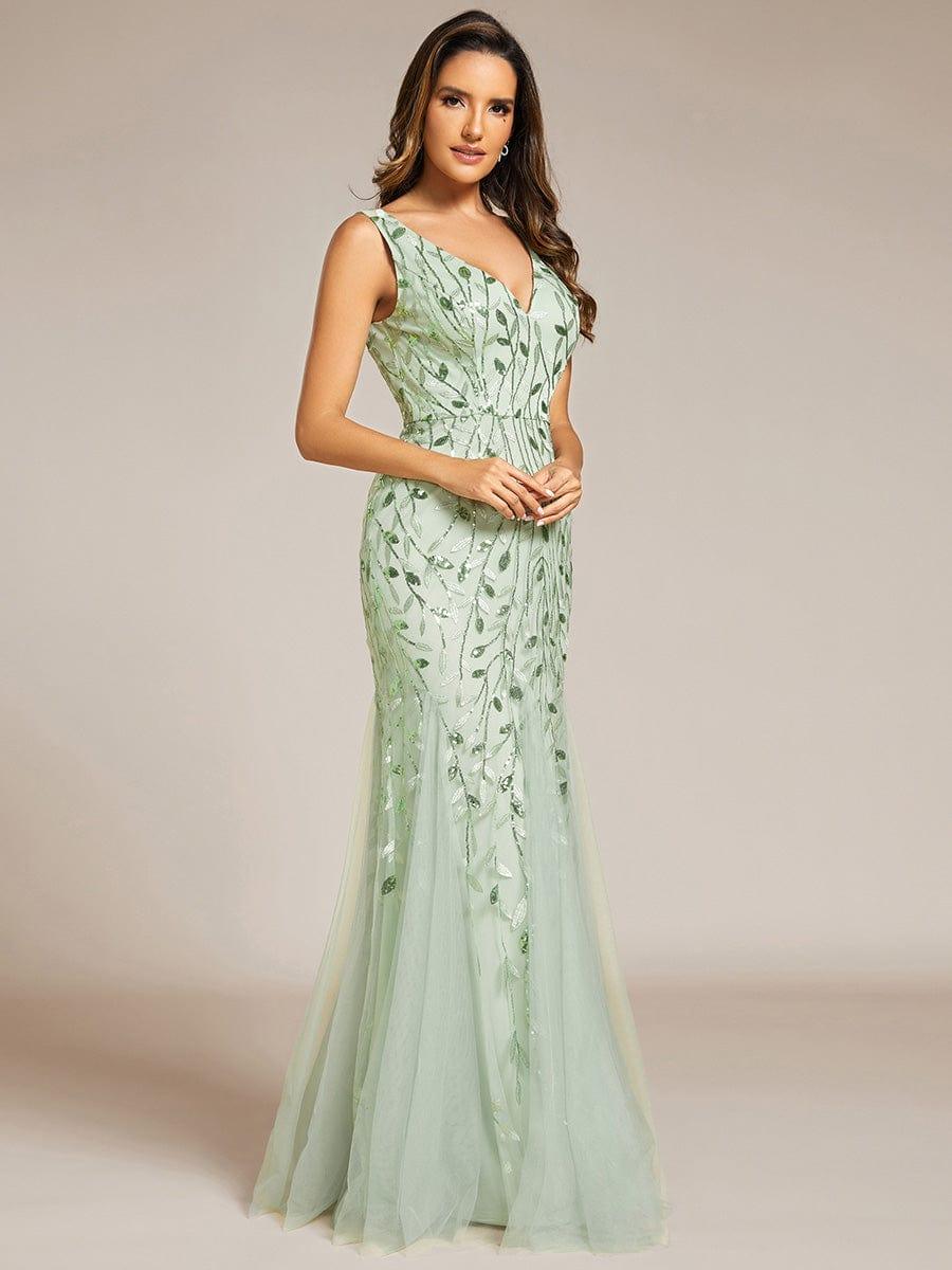 ever ORIEL|Women's Double V-Neck Fishtail Sequins Evening Dress