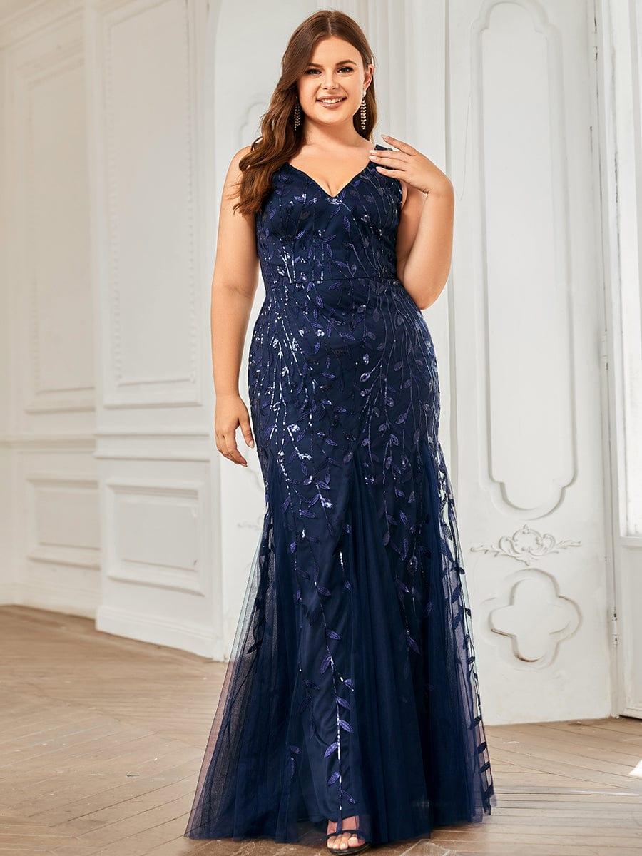 ever ORIEL|Women's Double V-Neck Fishtail Sequins Evening Dress