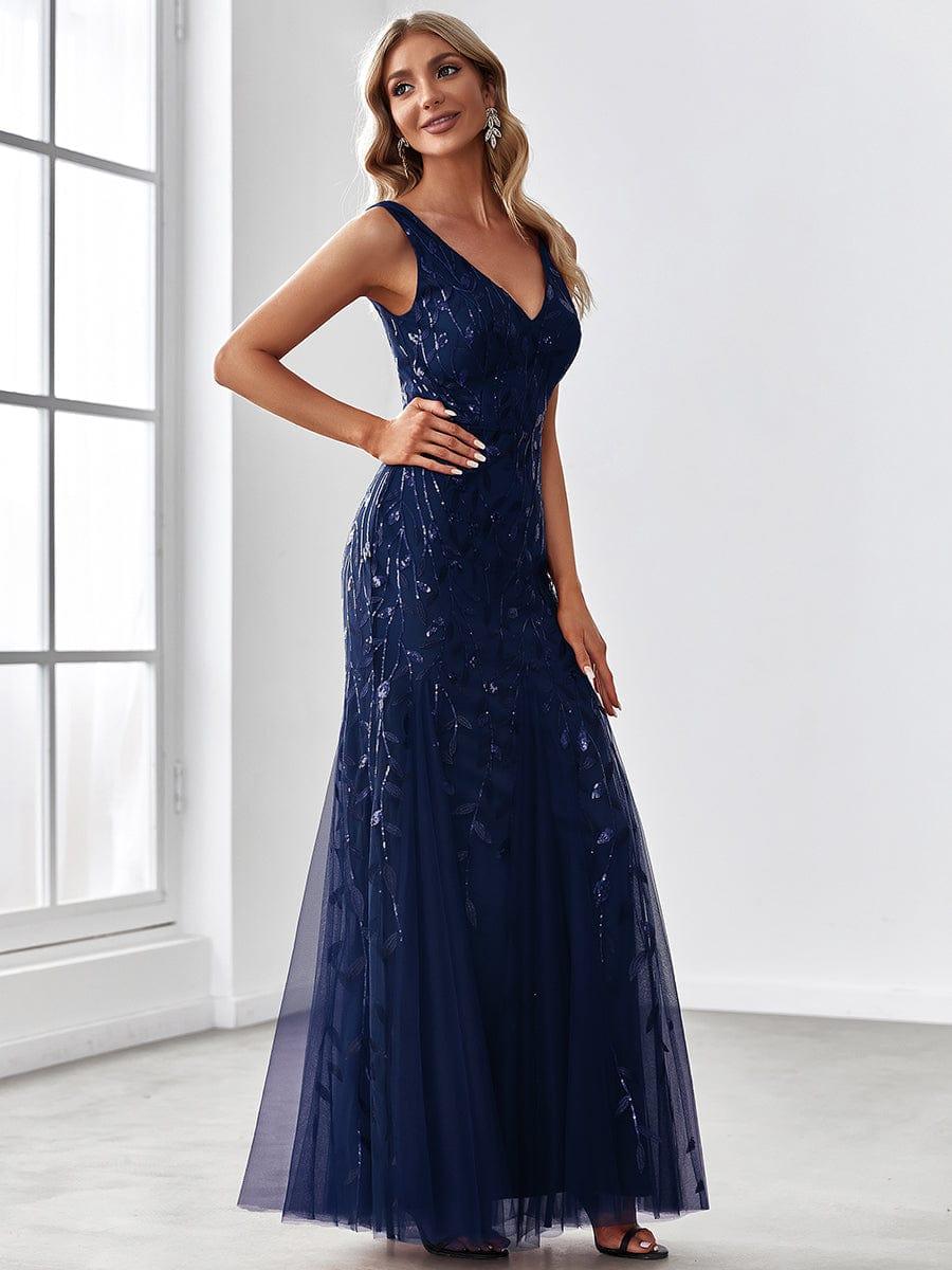 ever ORIEL|Women's Double V-Neck Fishtail Sequins Evening Dress