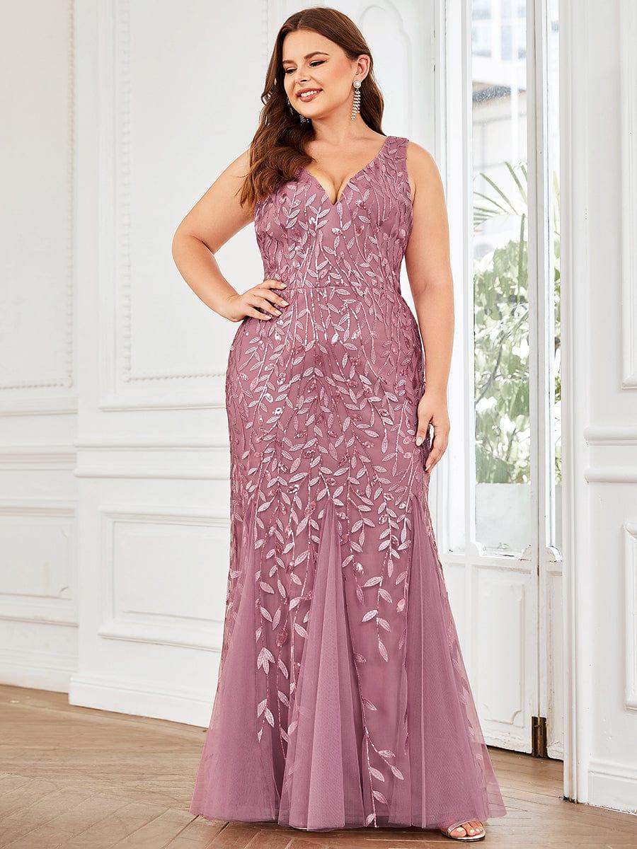 ever ORIEL|Women's Double V-Neck Fishtail Sequins Evening Dress
