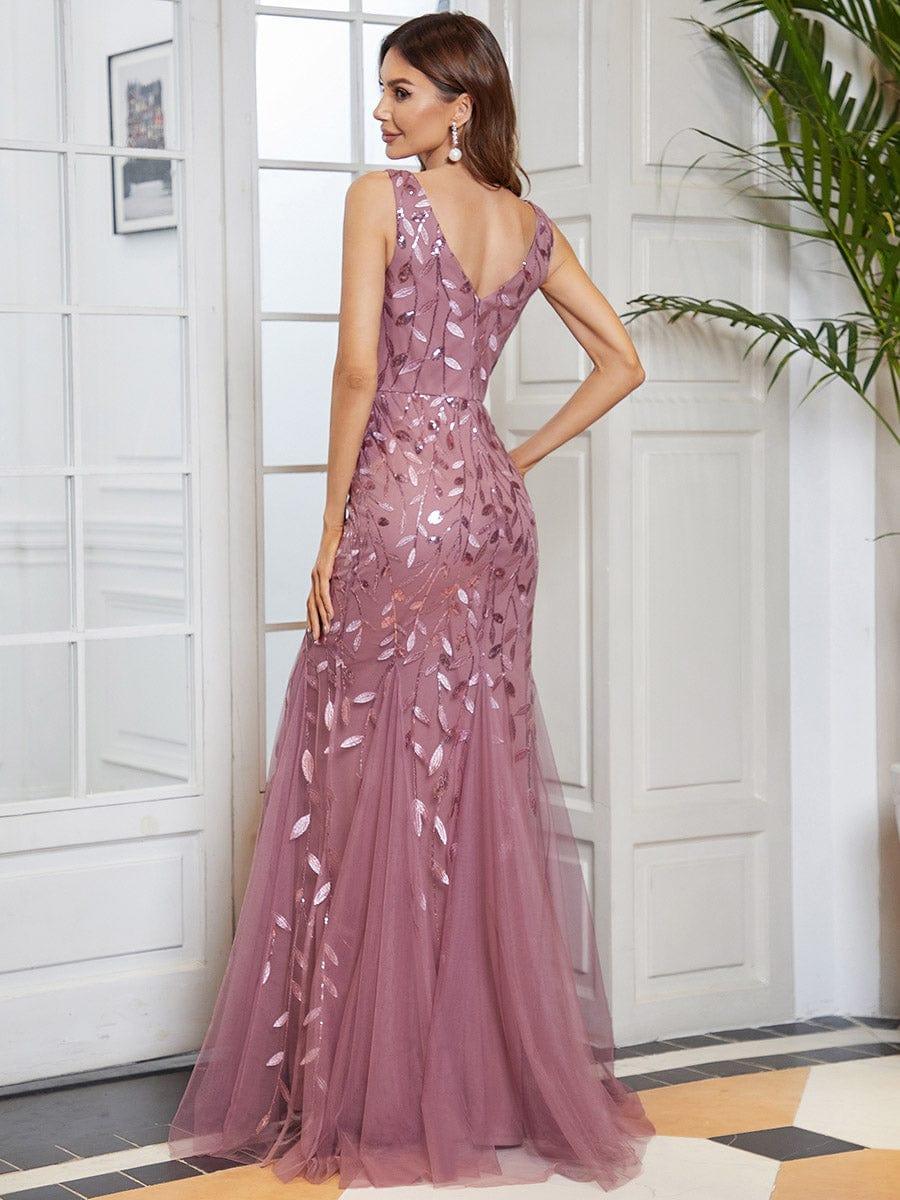 ever ORIEL|Women's Double V-Neck Fishtail Sequins Evening Dress