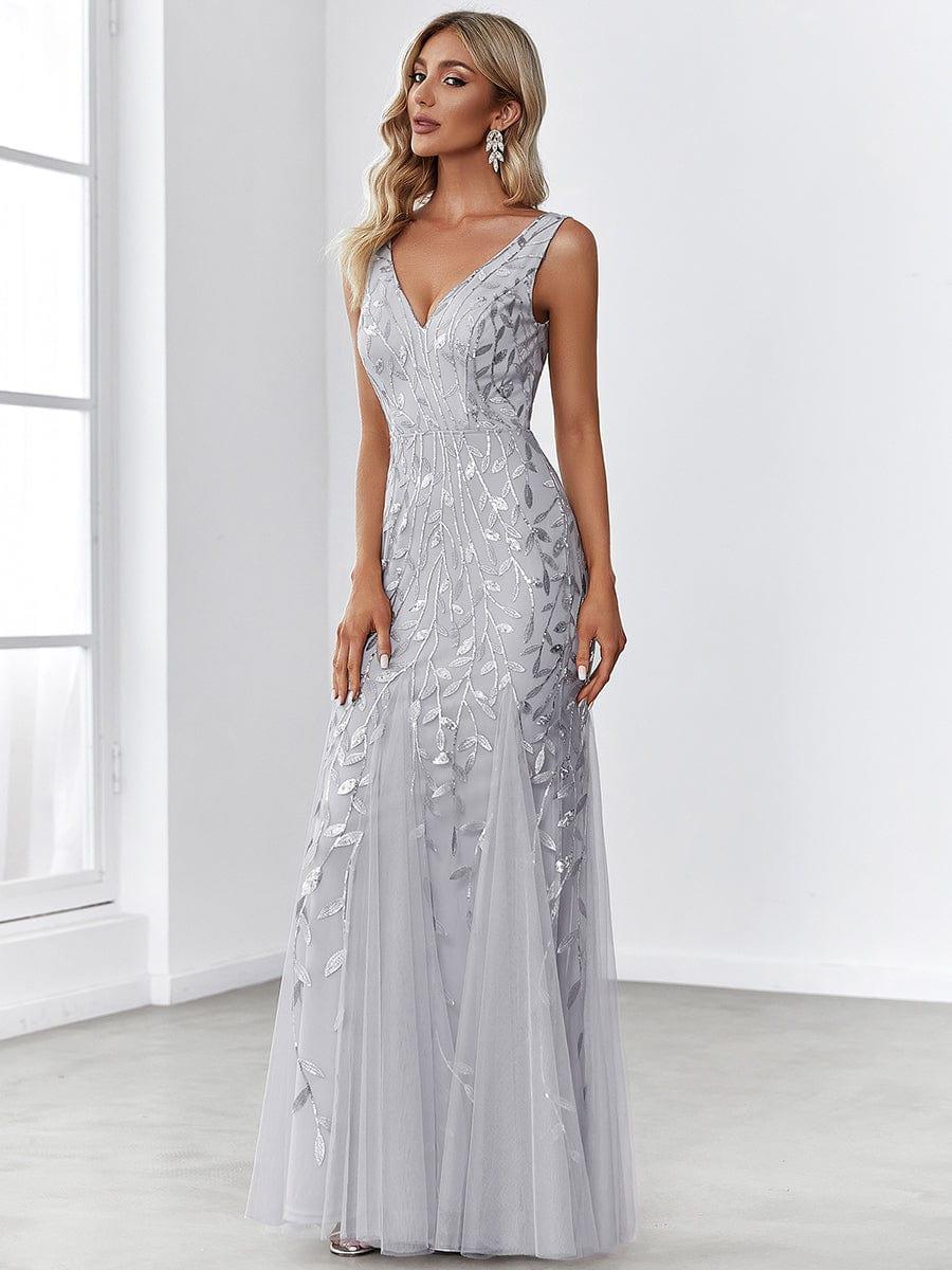 ever ORIEL|Women's Double V-Neck Fishtail Sequins Evening Dress