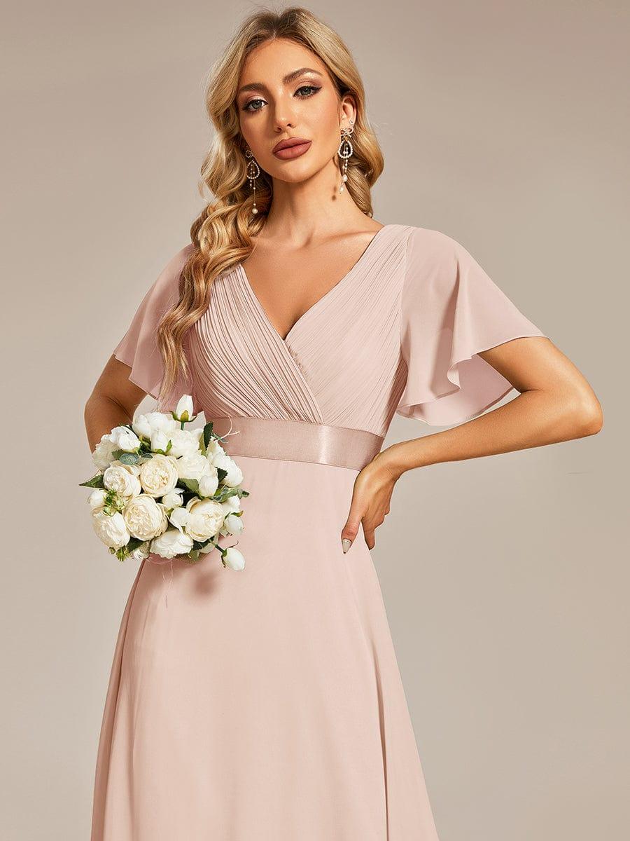 ever MONICA|High Waist Short Sleeves Bridesmaid Dress