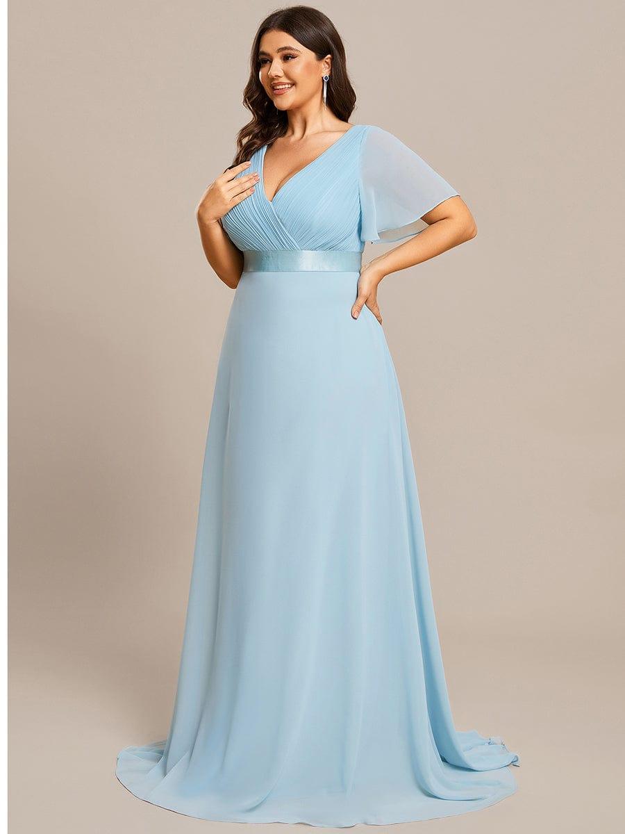 ever MONICA|High Waist Short Sleeves Bridesmaid Dress