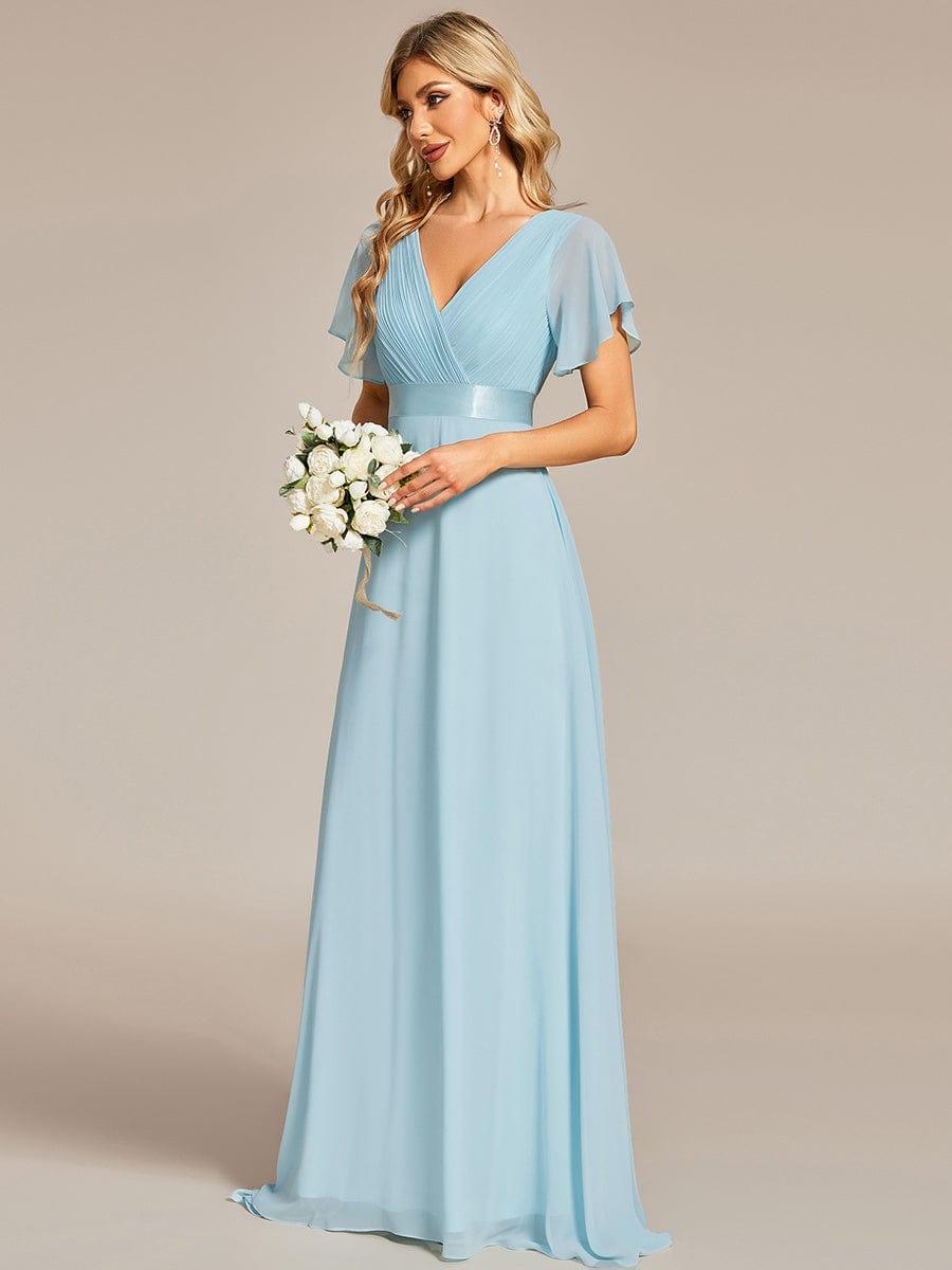 ever MONICA|High Waist Short Sleeves Bridesmaid Dress