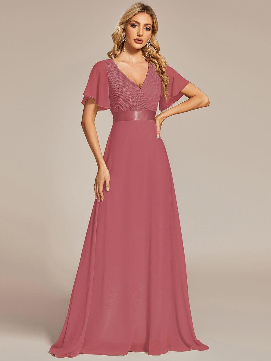 ever MONICA|High Waist Short Sleeves Bridesmaid Dress