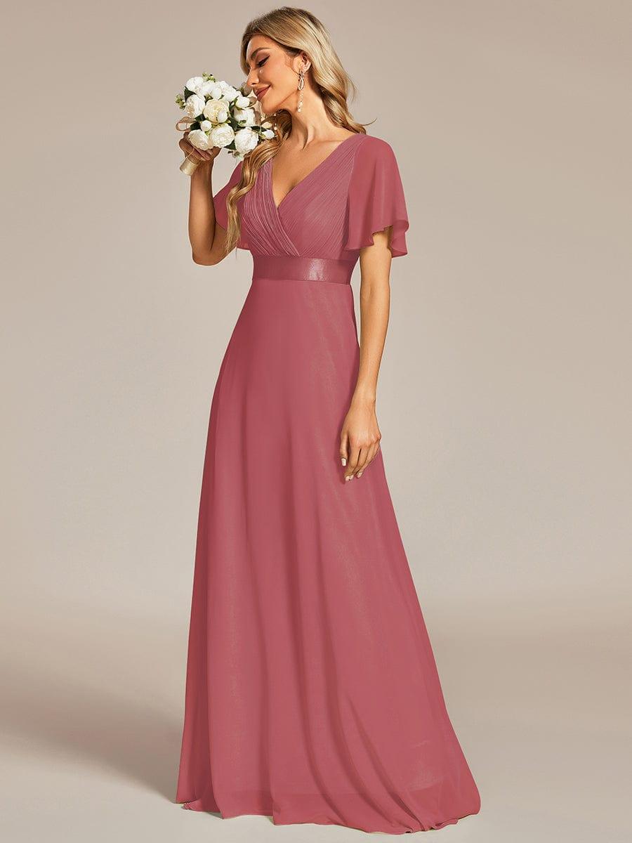 ever MONICA|High Waist Short Sleeves Bridesmaid Dress