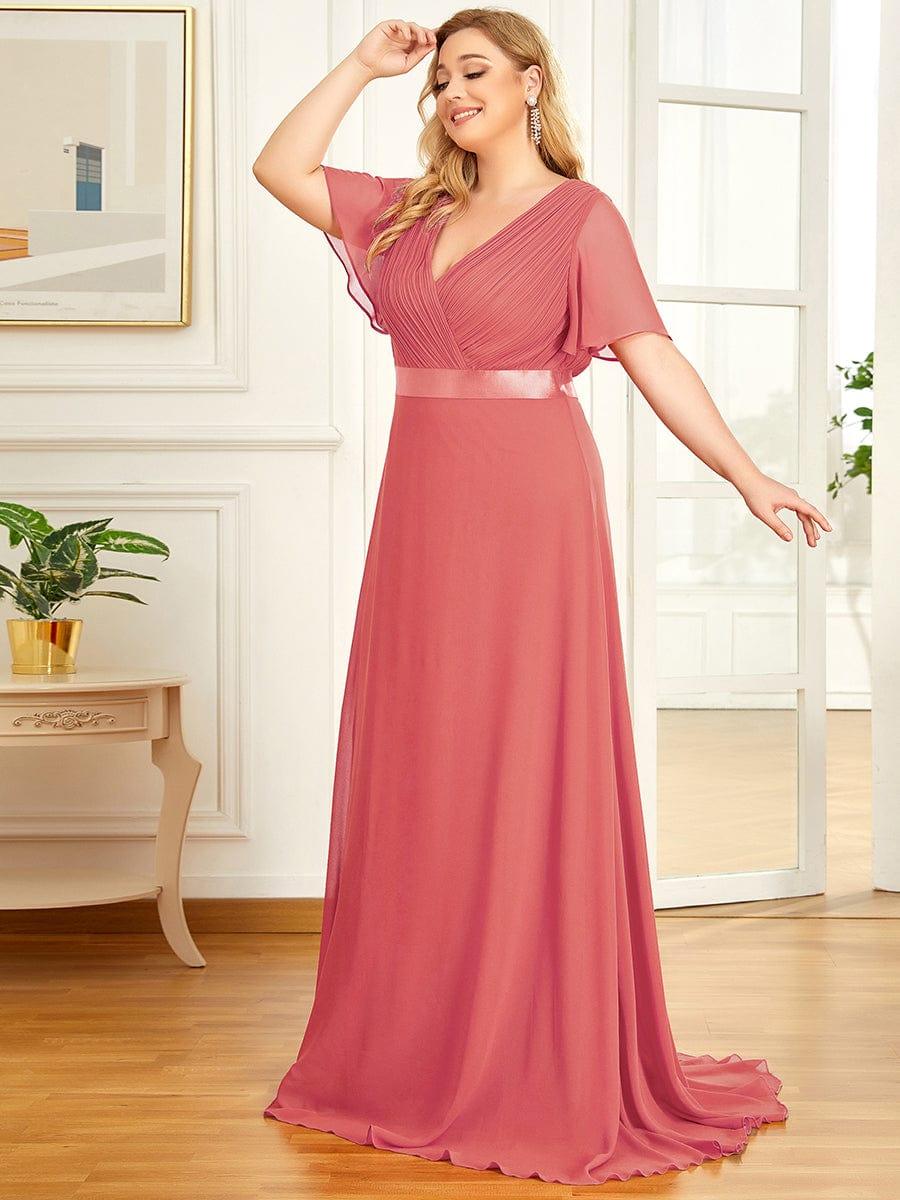 ever MONICA|High Waist Short Sleeves Bridesmaid Dress