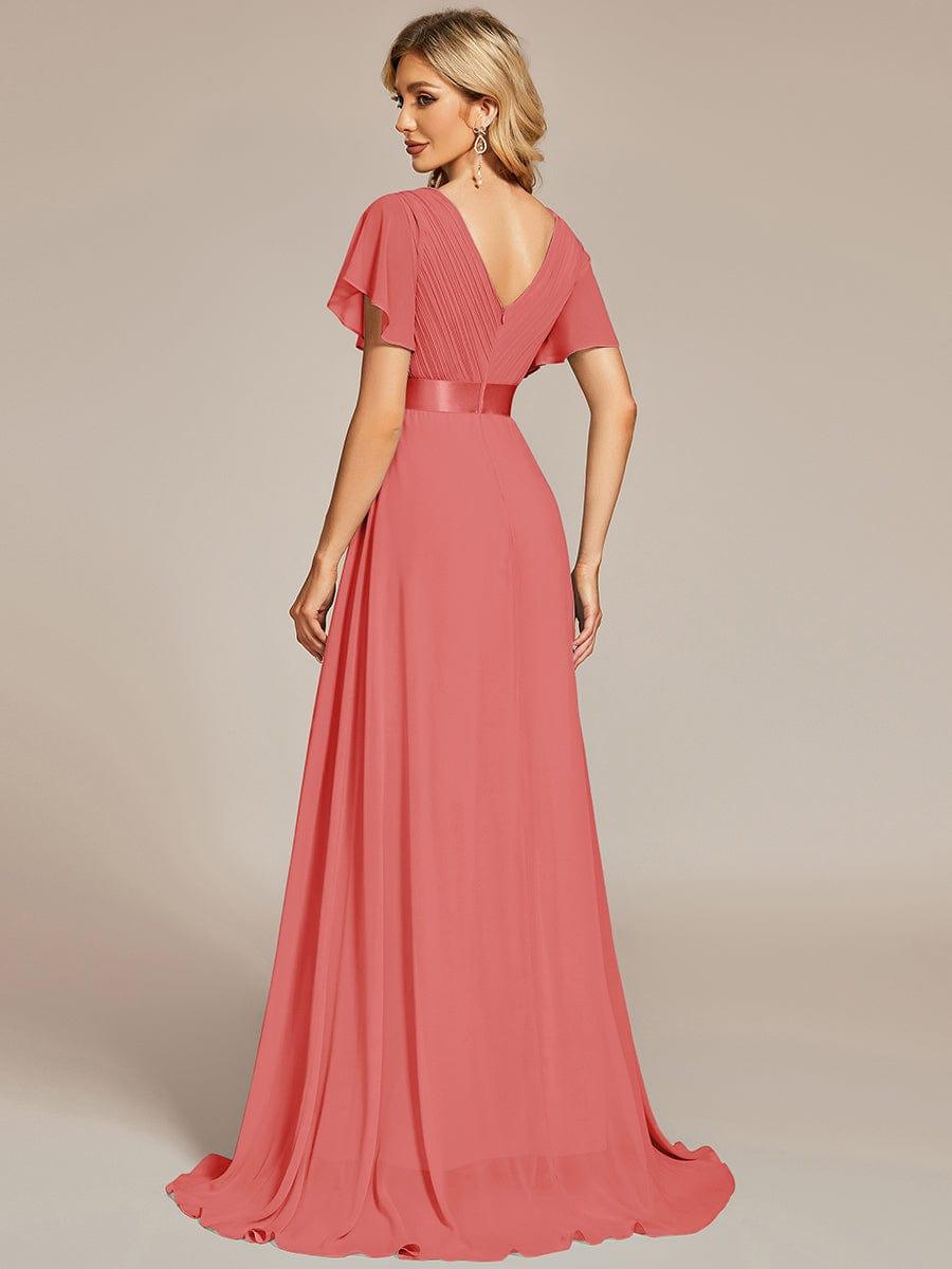 ever MONICA|High Waist Short Sleeves Bridesmaid Dress