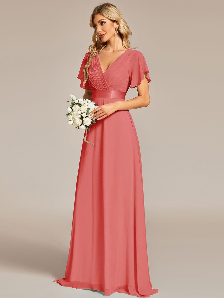ever MONICA|High Waist Short Sleeves Bridesmaid Dress