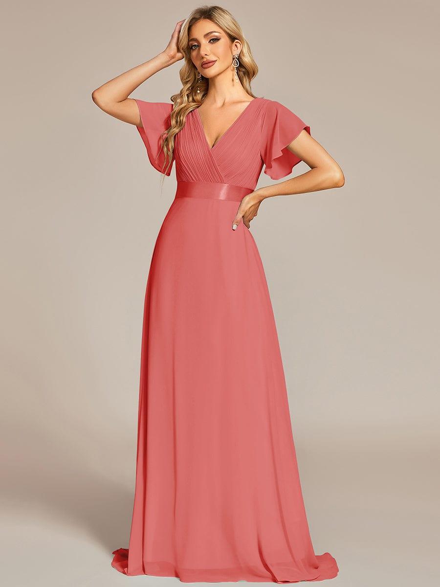 ever MONICA|High Waist Short Sleeves Bridesmaid Dress