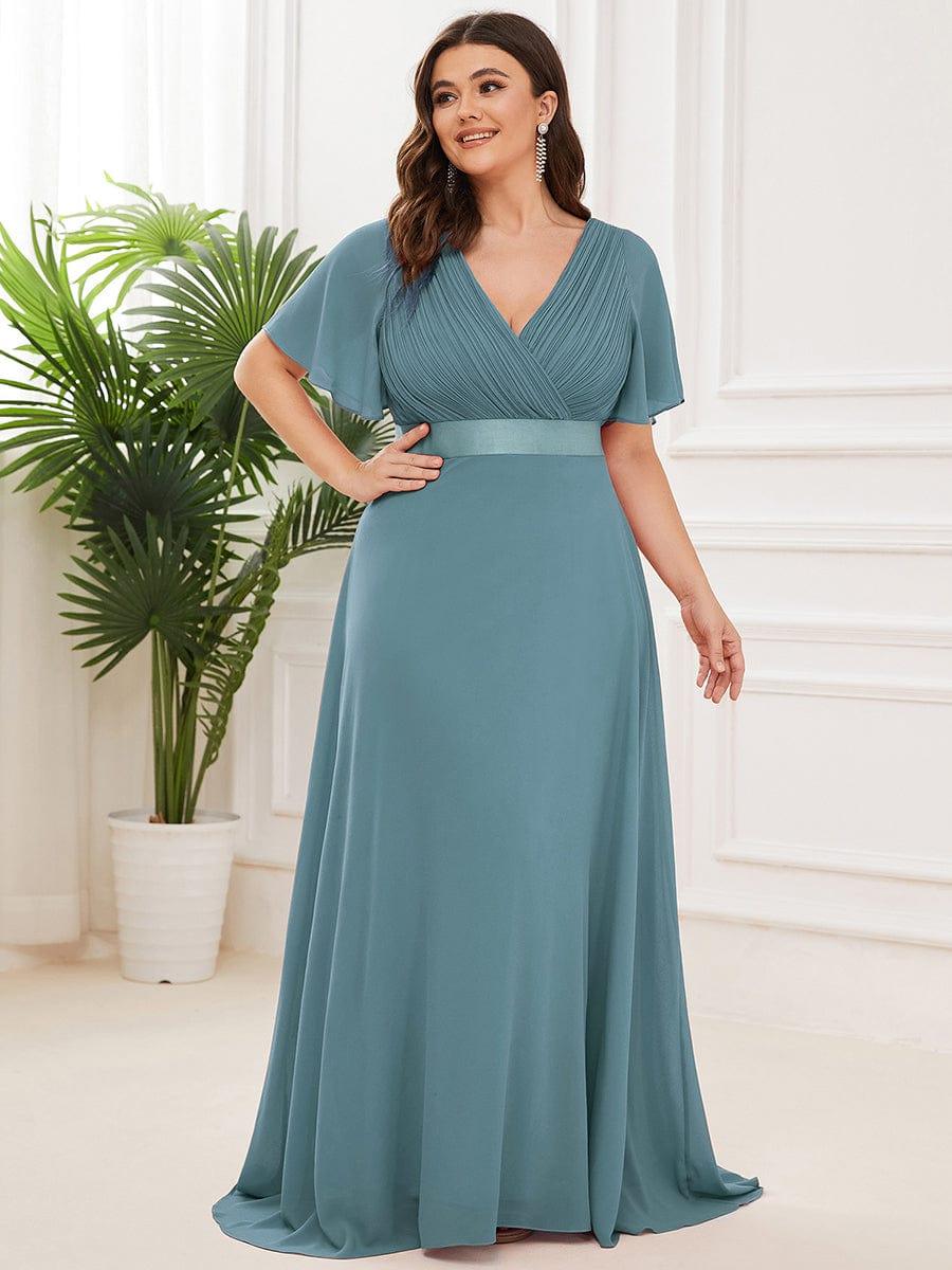 ever MONICA|High Waist Short Sleeves Bridesmaid Dress