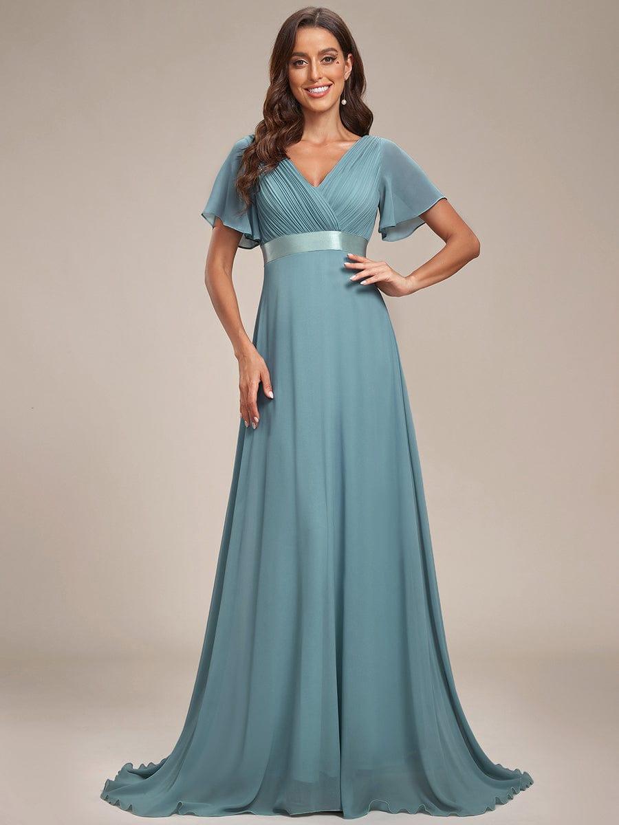 ever MONICA|High Waist Short Sleeves Bridesmaid Dress