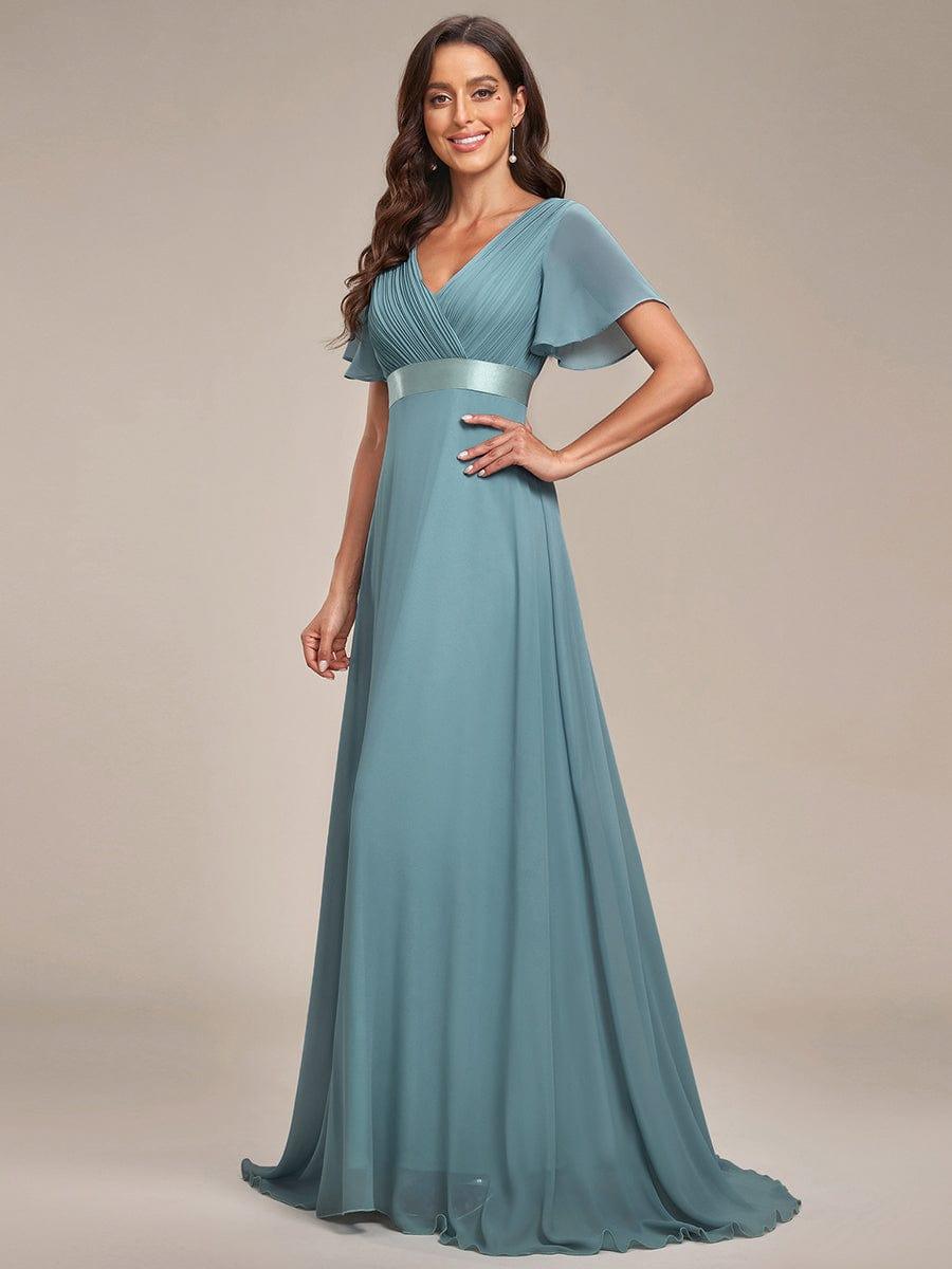 ever MONICA|High Waist Short Sleeves Bridesmaid Dress