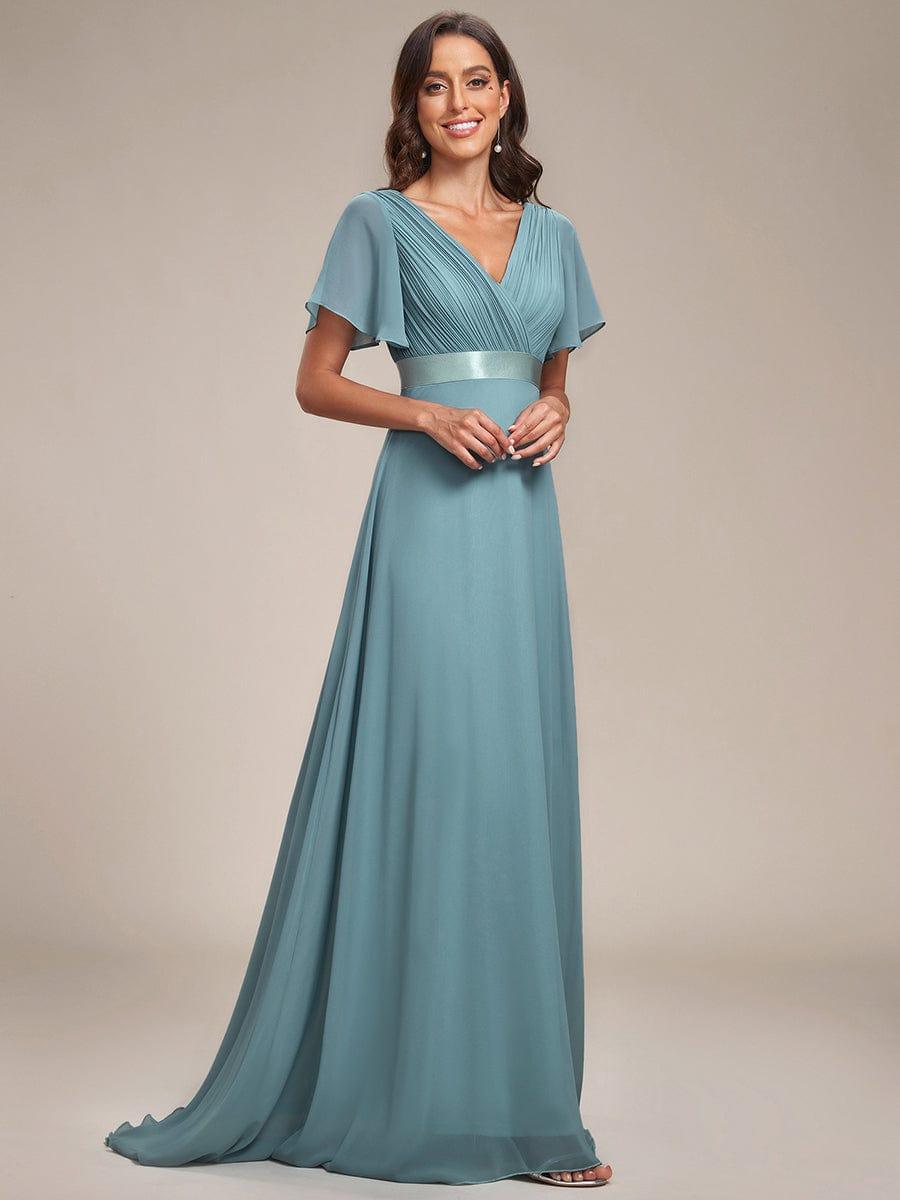ever MONICA|High Waist Short Sleeves Bridesmaid Dress