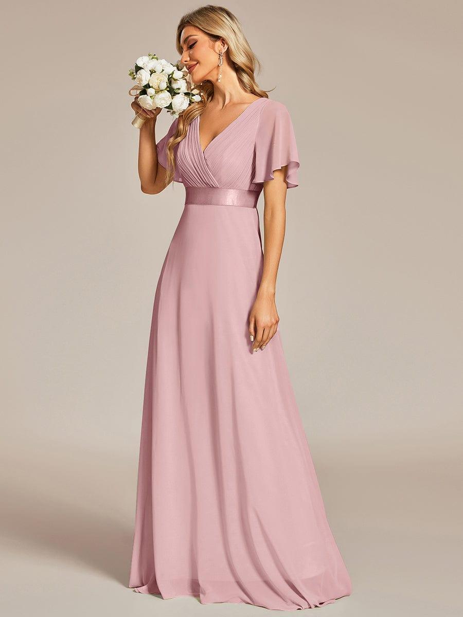 ever MONICA|High Waist Short Sleeves Bridesmaid Dress