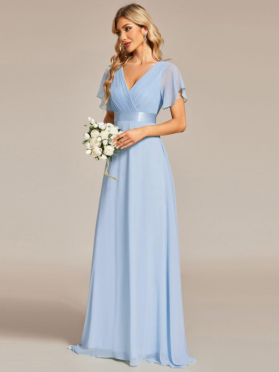 ever MONICA|High Waist Short Sleeves Bridesmaid Dress