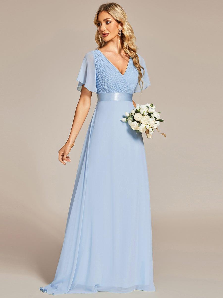 ever MONICA|High Waist Short Sleeves Bridesmaid Dress