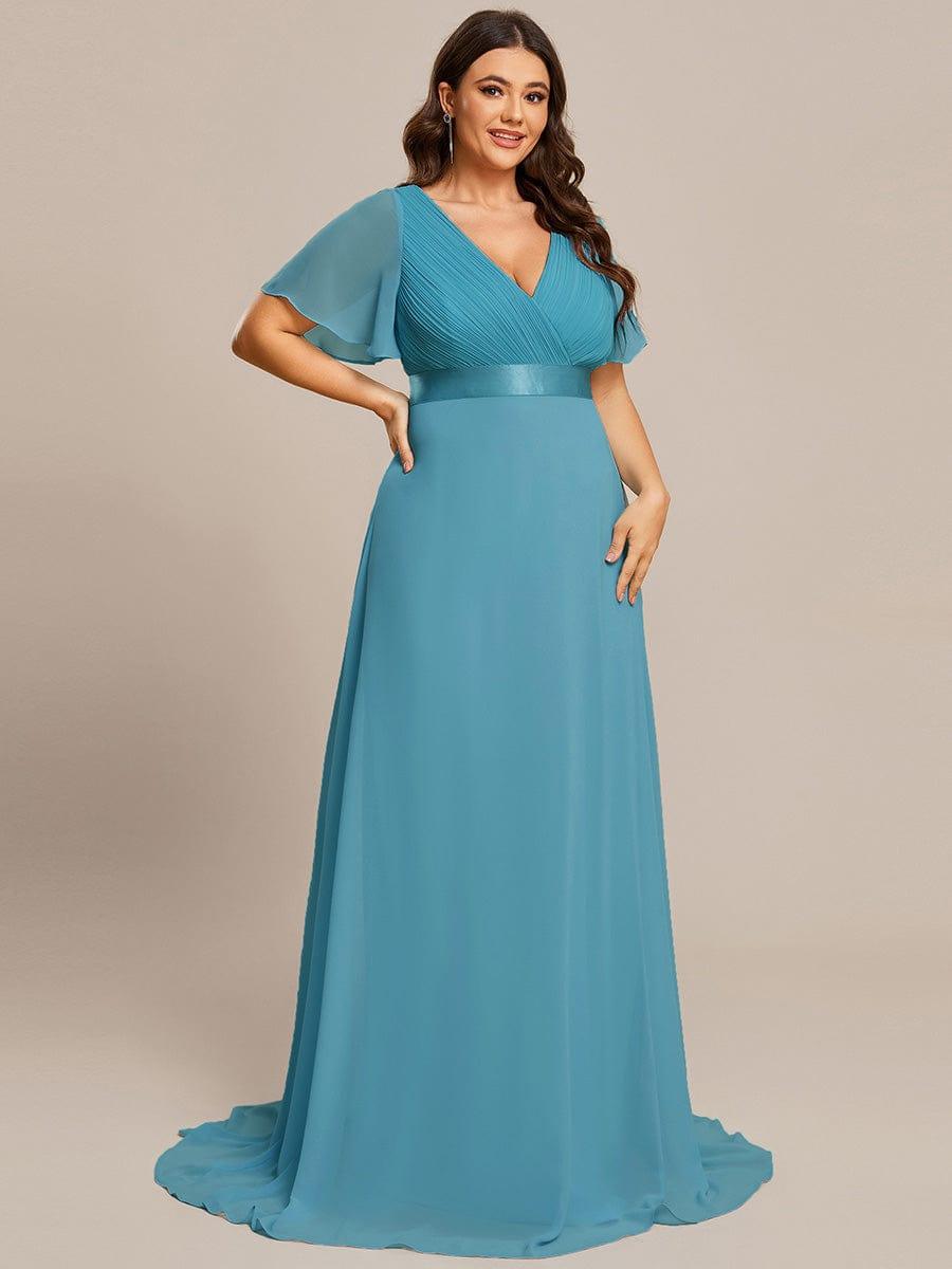 ever MONICA|High Waist Short Sleeves Bridesmaid Dress