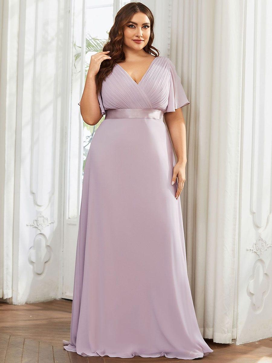 ever MONICA|High Waist Short Sleeves Bridesmaid Dress