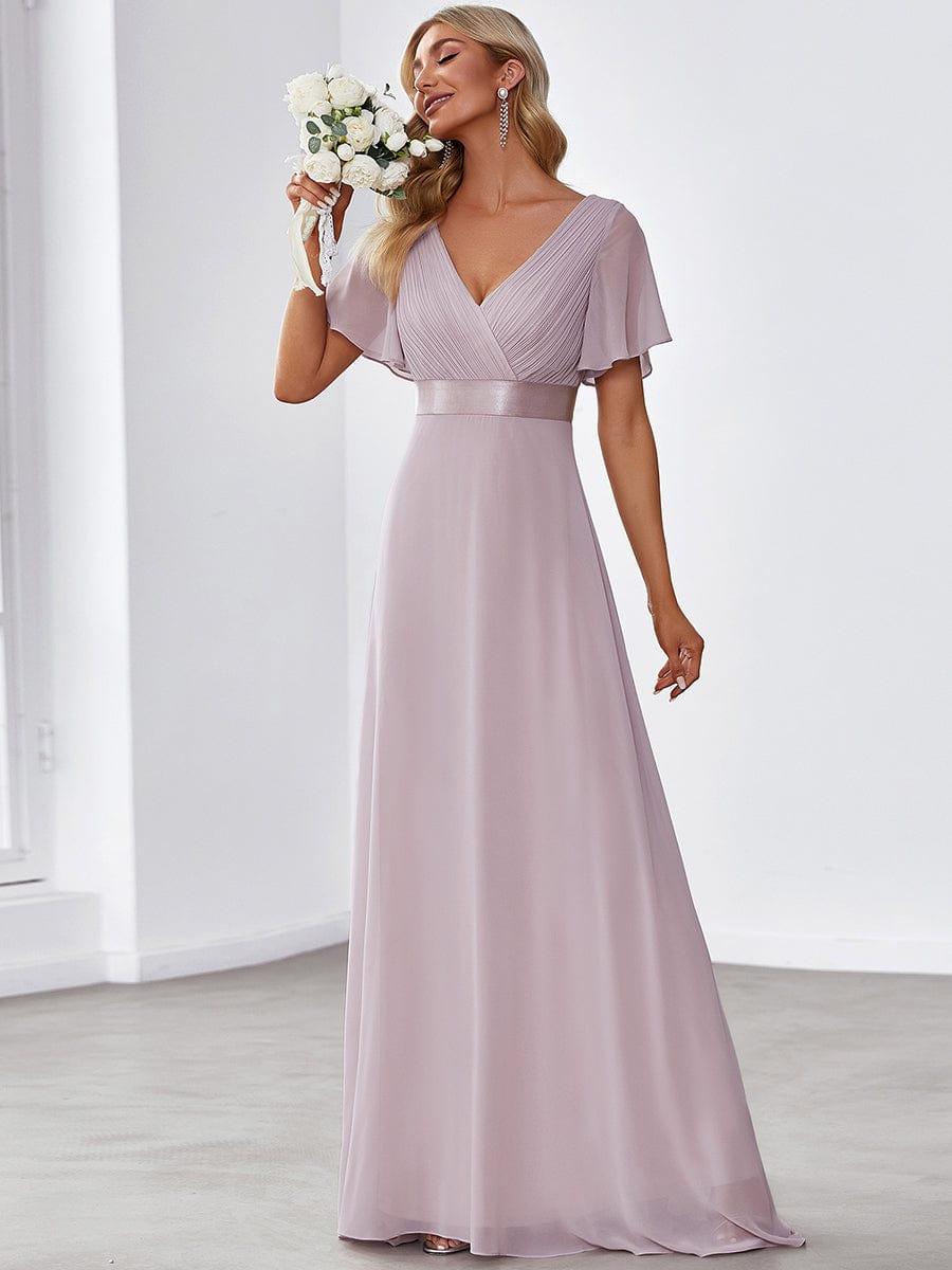 ever MONICA|High Waist Short Sleeves Bridesmaid Dress