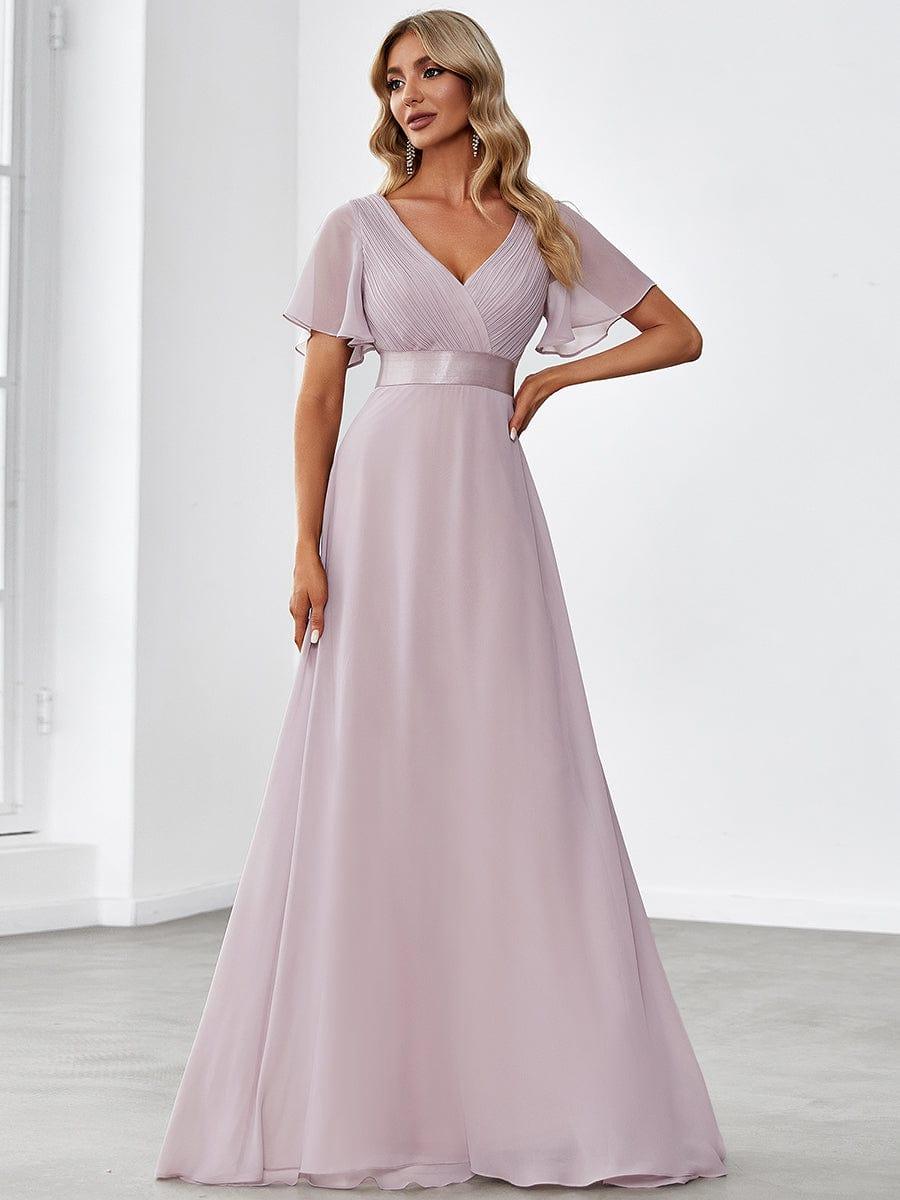 ever MONICA|High Waist Short Sleeves Bridesmaid Dress