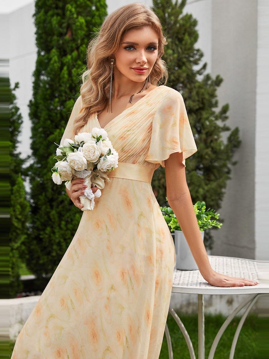 ever MONICA|High Waist Short Sleeves Bridesmaid Dress