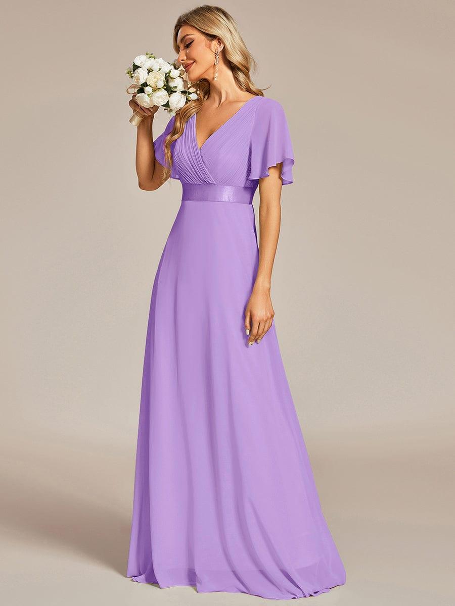 ever MONICA|High Waist Short Sleeves Bridesmaid Dress